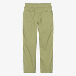 Molo-Teen Boys Green Organic Cotton Trousers | Childrensalon Outlet