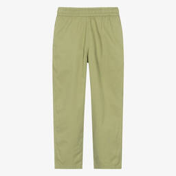 Molo-Teen Boys Green Organic Cotton Trousers | Childrensalon Outlet