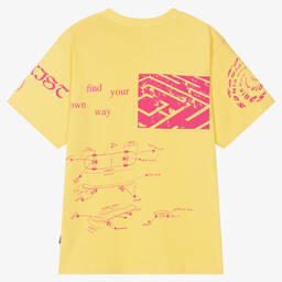 Molo-Желто-розовая хлопковая футболка со скейтбордами | Childrensalon Outlet