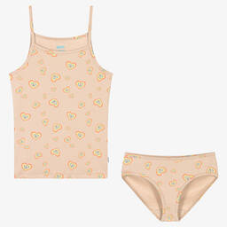 مولو-طقم توب فيست وسروال داخلي قطن عضوي لون بيج | Childrensalon Outlet