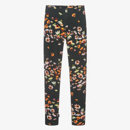 Molo-Teen Girls Black Cotton Floral Leggings | Childrensalon Outlet