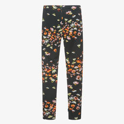 Molo-Teen Girls Black Cotton Floral Leggings | Childrensalon Outlet