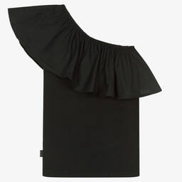 Molo-Черный хлопковый топ с оборкой | Childrensalon Outlet