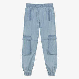 Molo-Teen Girls Blue Chambray Trousers | Childrensalon Outlet