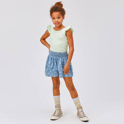 Molo-Голубые шорты из хлопкового шамбре для девочек-подростков | Childrensalon Outlet