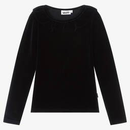Molo-Teen Girls Blue Velour Top | Childrensalon Outlet