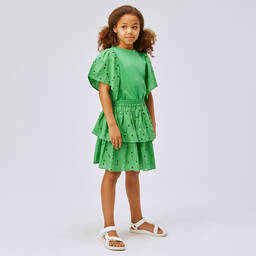 Molo-Teen Girls Green Broiderie Anglaise Skirt | Childrensalon Outlet