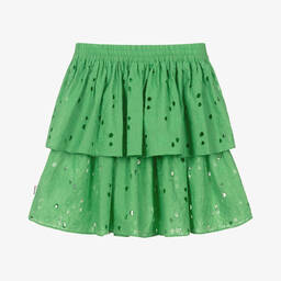 Molo-Teen Girls Green Broiderie Anglaise Skirt | Childrensalon Outlet