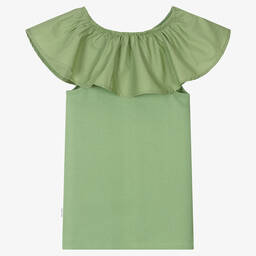 Molo-Зеленый хлопковый топ с оборкой | Childrensalon Outlet