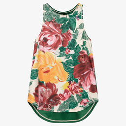 Molo-Teen Girls Green Floral Sports Top | Childrensalon Outlet