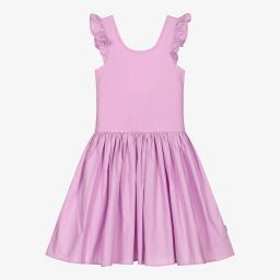 Molo-فستان تينز بناتي قطن عضوي لون بنفسجي | Childrensalon Outlet
