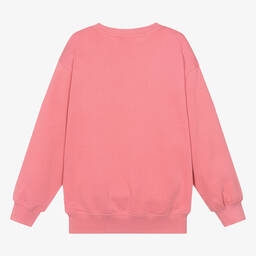 Molo-Teen Girls Pink Cat Cotton Sweatshirt | Childrensalon Outlet