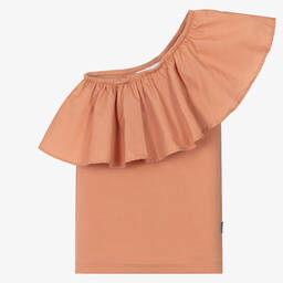 Molo-Teen Girls Pink Cotton Ruffle Top | Childrensalon Outlet