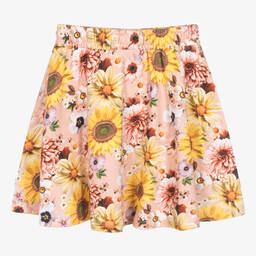 Molo-Розовая юбка из органического хлопка с цветами | Childrensalon Outlet