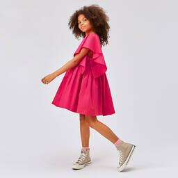 Molo-Teen Girls Pink Organic Cotton Dress | Childrensalon Outlet