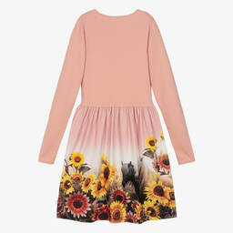 Molo-Розовое платье из органического хлопка с пони | Childrensalon Outlet