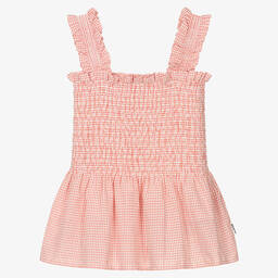 Molo-Teen Girls Red Check Cotton Top | Childrensalon Outlet