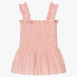 Molo-Teen Girls Red Check Cotton Top | Childrensalon Outlet