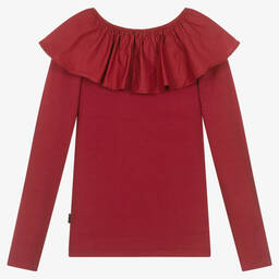 Molo-توب تينز بناتي قطن عضوي بوبلين لون أحمر | Childrensalon Outlet