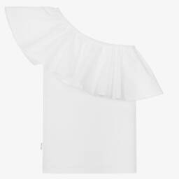 Molo-Белый хлопковый топ с оборкой | Childrensalon Outlet