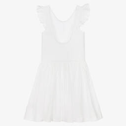 مولو-فستان تينز بناتي قطن عضوي لون أبيض | Childrensalon Outlet