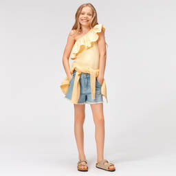 Molo-Teen Yellow One-Shoulder Top | Childrensalon Outlet