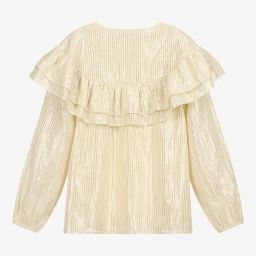 Molo-بلوز تينز بناتي مزينة بكشكش لون أصفر باهت | Childrensalon Outlet