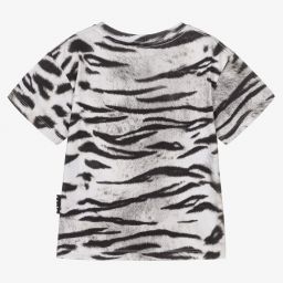 Molo-White & Black Tiger T-Shirt | Childrensalon Outlet