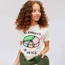 Molo-White Organic Cotton Graphic T-Shirt | Childrensalon Outlet