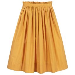 Molo-تنورة ماكسي قطن عضوي بوبلين لون أصفر موتارد | Childrensalon Outlet