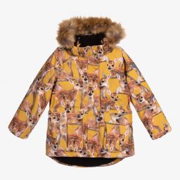 Molo-Yellow Fawns Print Ski Jacket | Childrensalon Outlet