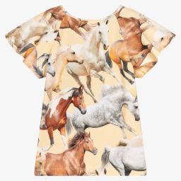 Molo-Yellow Organic Cotton T-Shirt | Childrensalon Outlet