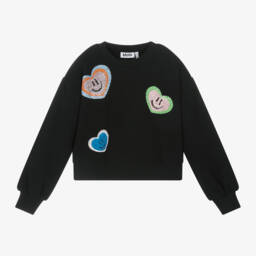 Molo-Свитер с блестящим сердцем для девочек в угольном цвете | Childrensalon Outlet