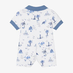 Monnalisa-Baby Boys White Ocean Shortie  | Childrensalon Outlet