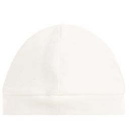 Monnalisa-Baby Girls Ivory Cotton Hat | Childrensalon Outlet