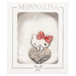 Monnalisa-Baby Girls Ivory Cotton Hat | Childrensalon Outlet