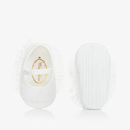 موناليزا-حذاء ساتان وتول لون عاجي لمرحلة قبل المشي | Childrensalon Outlet