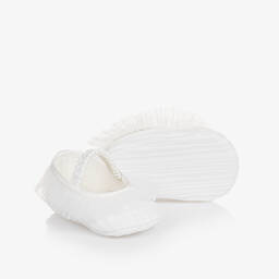 موناليزا-حذاء ساتان وتول لون عاجي لمرحلة قبل المشي | Childrensalon Outlet