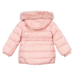 Monnalisa-Розовый пуховик для девочек | Childrensalon Outlet