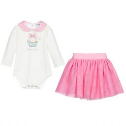 Monnalisa-Baby Girls Pink Skirt Set | Childrensalon Outlet