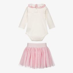 Monnalisa-Baby Girls Pink Skirt Set | Childrensalon Outlet