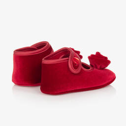 Monnalisa-Красные бархатные пинетки | Childrensalon Outlet