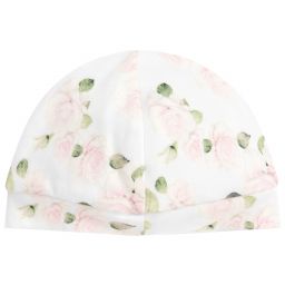 Monnalisa-Baby Girls White Cotton Hat | Childrensalon Outlet