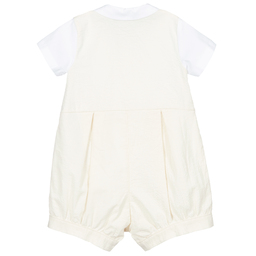 Monnalisa-Beige & Ivory Baby Shortie | Childrensalon Outlet