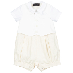 Monnalisa-Beige & Ivory Baby Shortie | Childrensalon Outlet