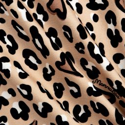 Monnalisa-Beige Leopard Jersey Dress  | Childrensalon Outlet