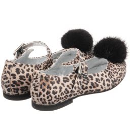 Monnalisa-Beige Leopard Print Shoes | Childrensalon Outlet