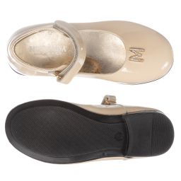 Monnalisa-Бежевые туфли из лакированной кожи | Childrensalon Outlet