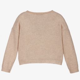 Monnalisa-كنزة صوف لون بيج للبنات | Childrensalon Outlet