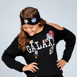 Monnalisa-Black Badge Knitted Headband | Childrensalon Outlet